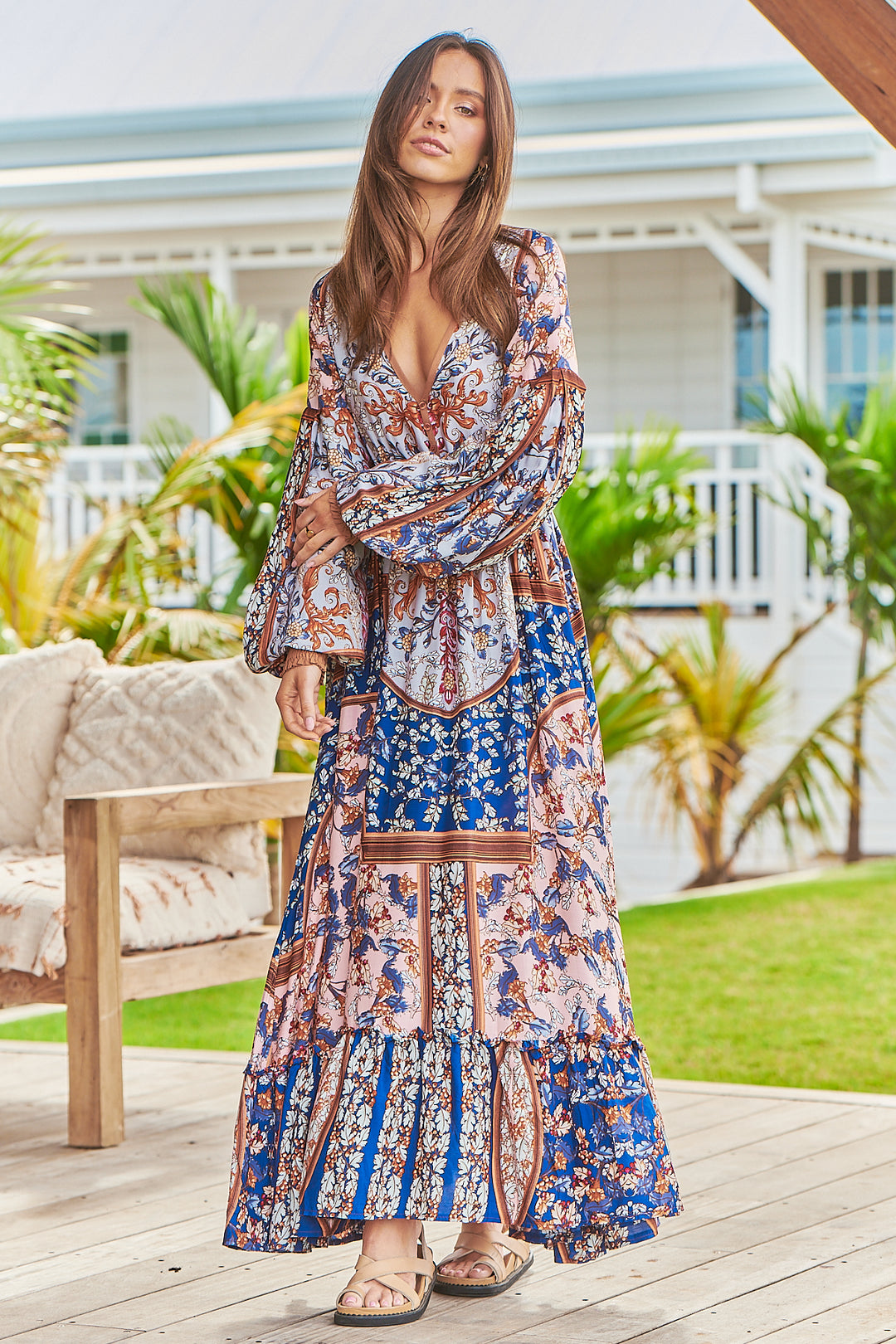 Yoko Print Cyprus Maxi Dress
