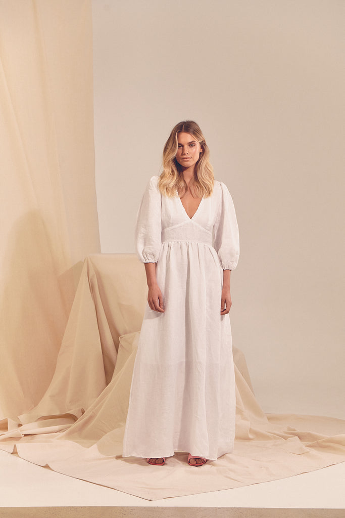 Heavenly Aura Maxi Dress White
