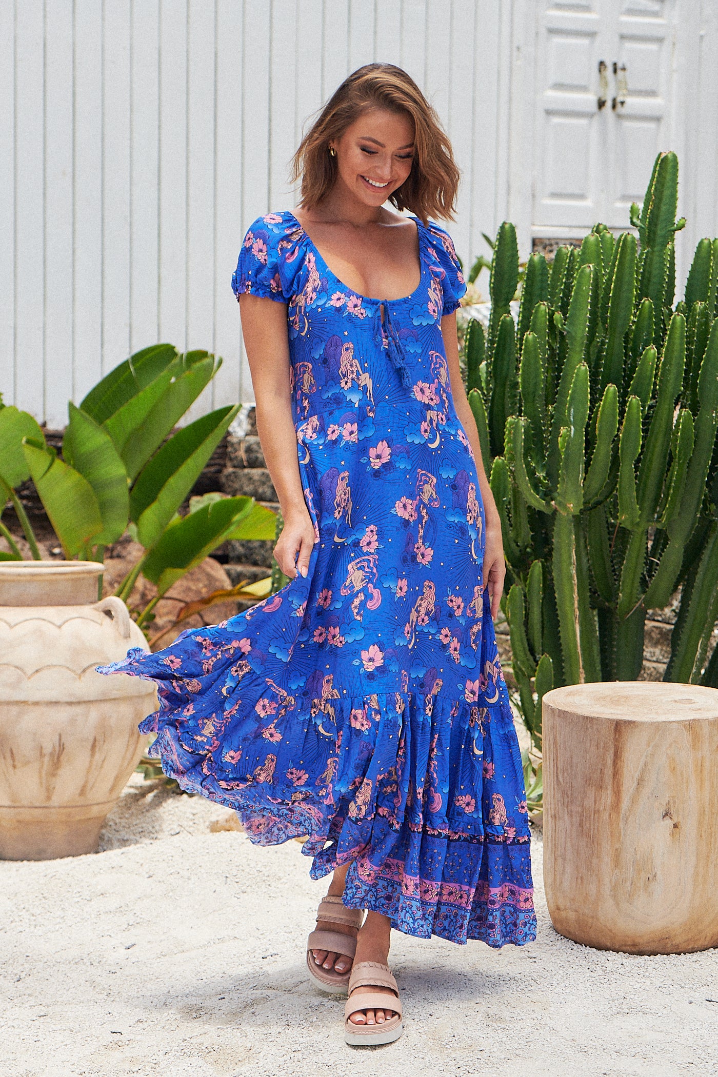 Soleil Print Saria Maxi Dress – Lilac and Mila