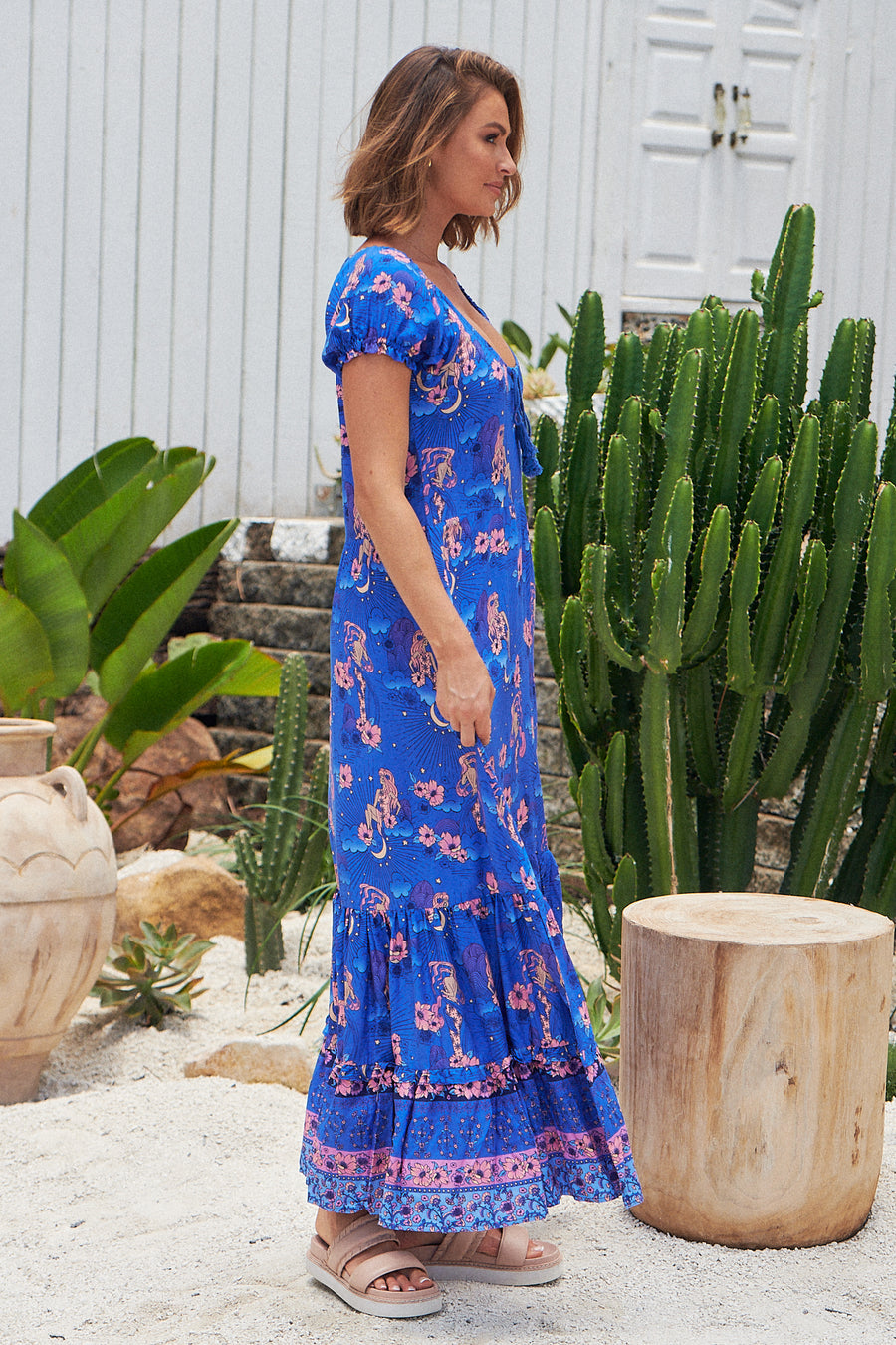 Soleil Print Saria Maxi Dress – Lilac and Mila