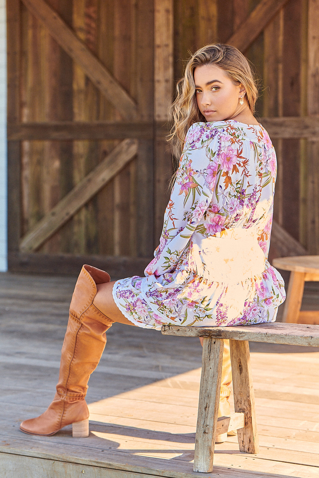 White Acadia Print North Mini Dress