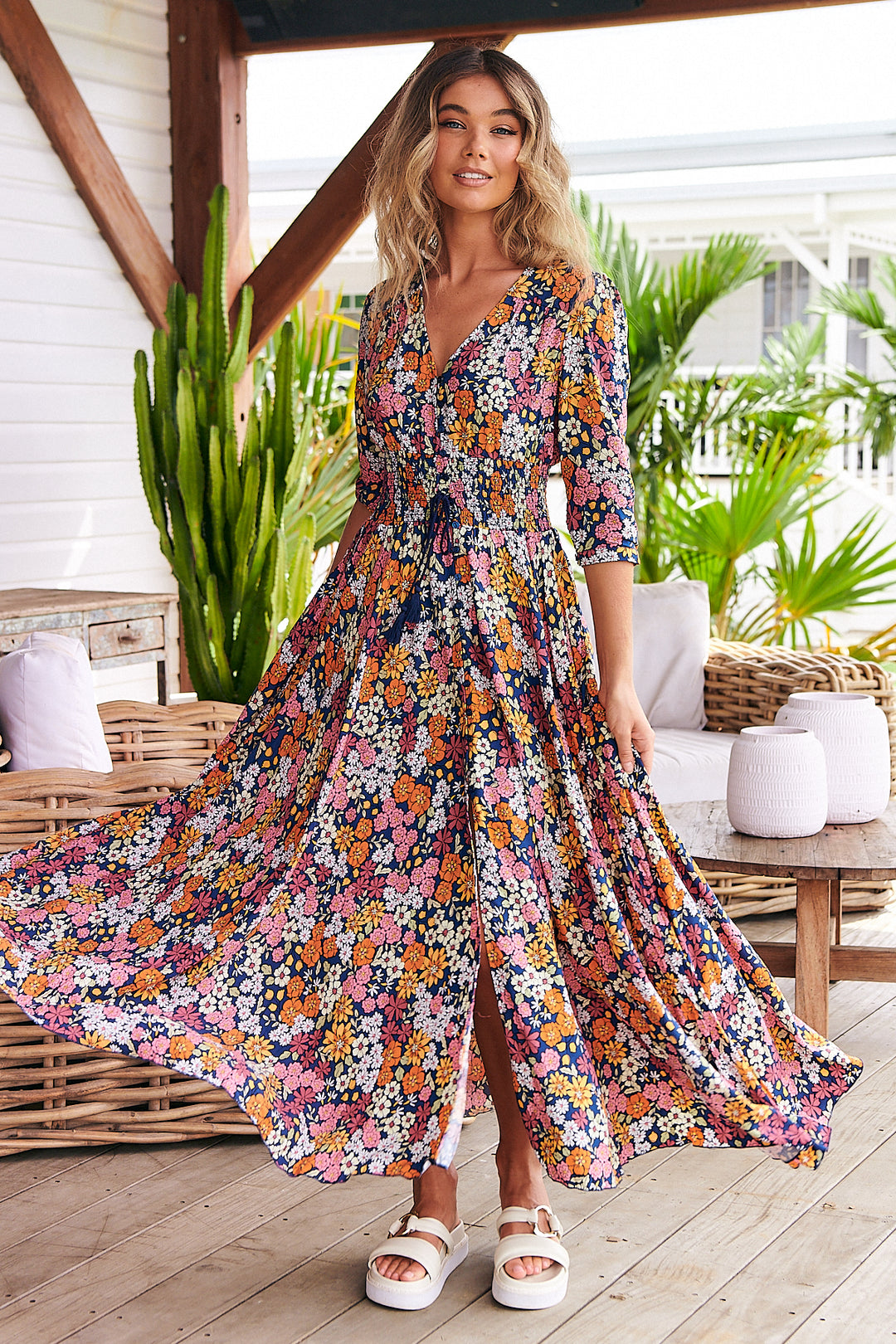 Flowers Print Indiana Maxi