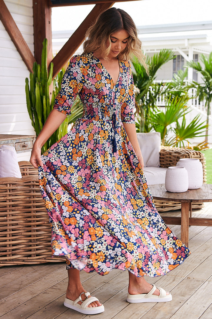 Flowers Print Indiana Maxi