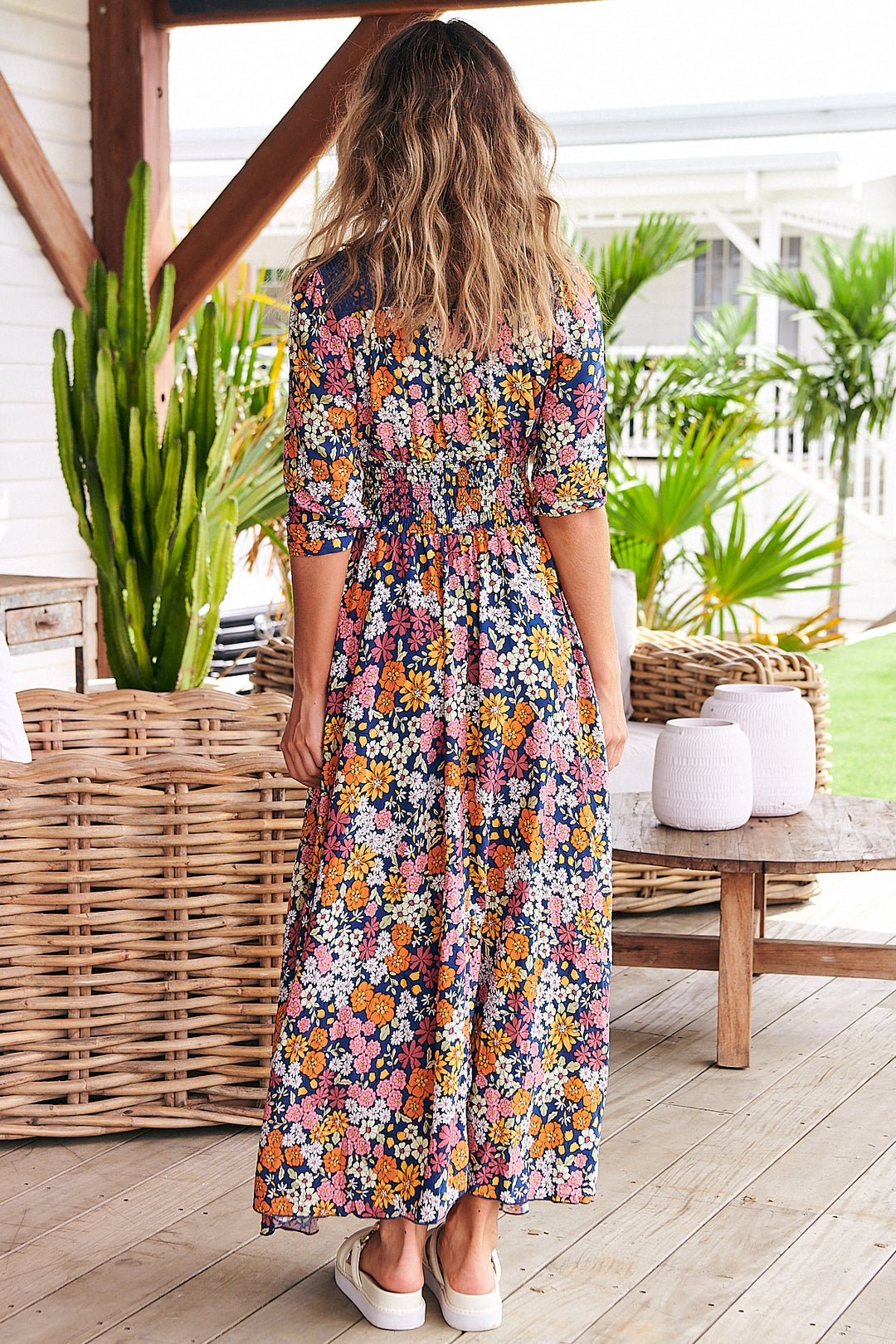 Flowers Print Indiana Maxi - Back angle