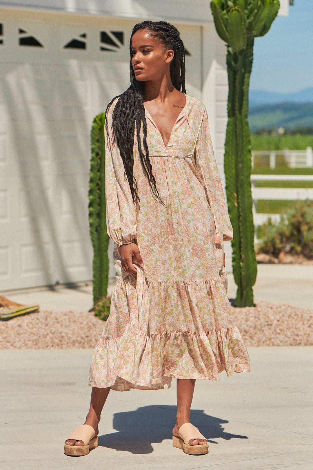 Jaase Tigerlily Print Liliana Midi Dress – Lilac and Mila