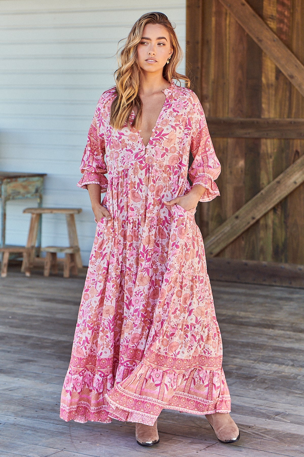 Jaase Leena Print Tillie Maxi Dress – Lilac and Mila