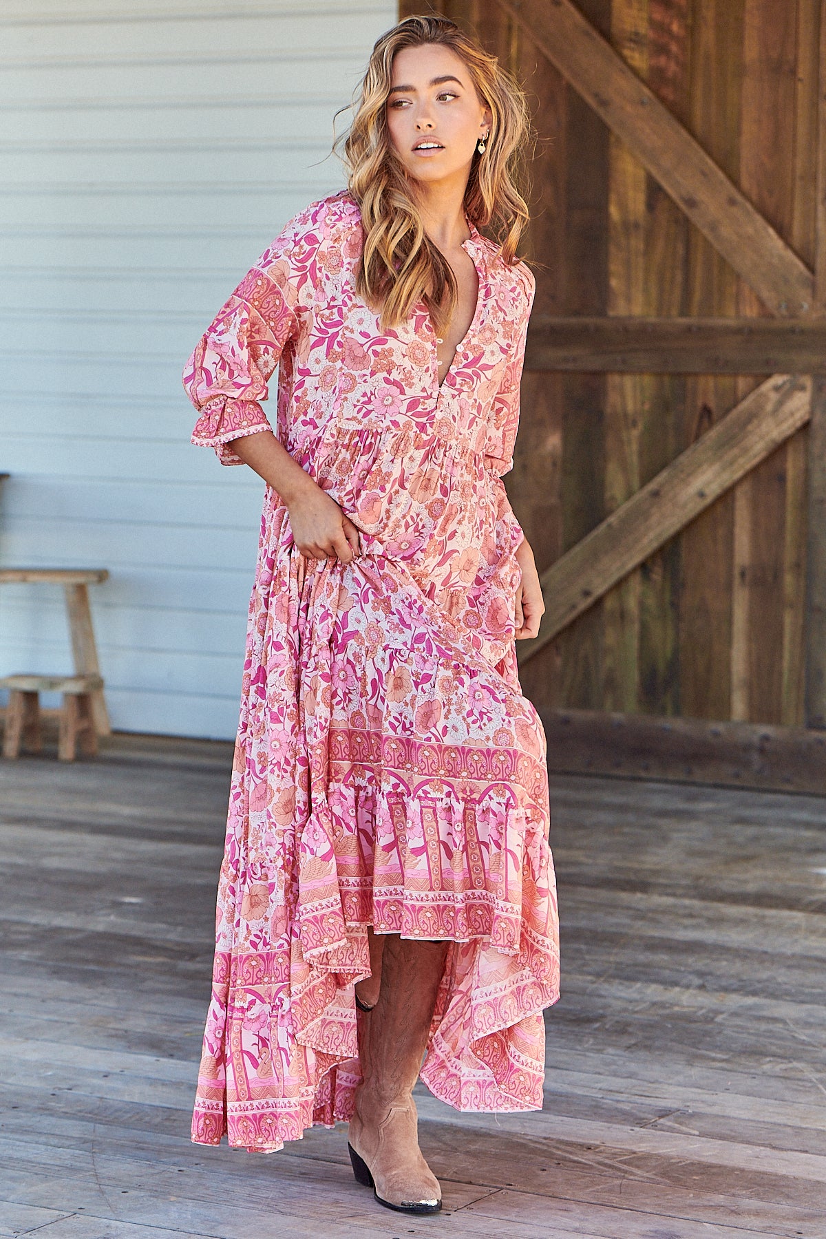 Jaase Leena Print Tillie Maxi Dress – Lilac and Mila