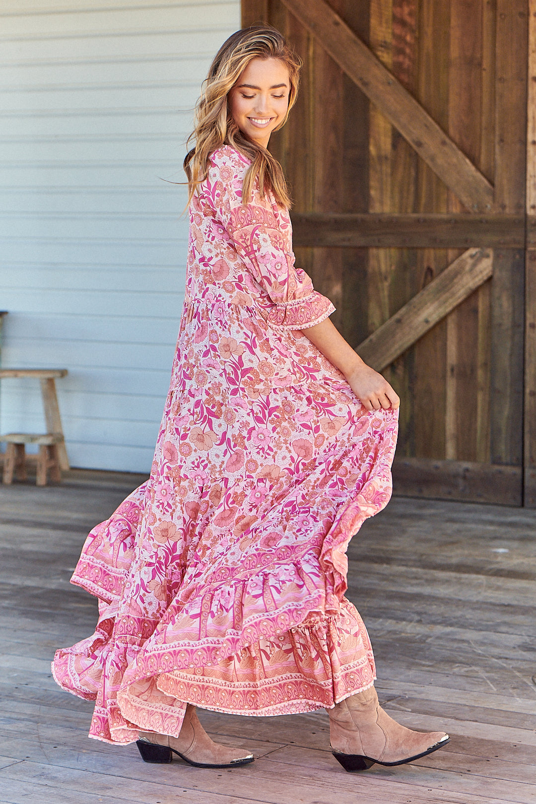 Jaase Leena Print Tillie Maxi Dress – Lilac and Mila
