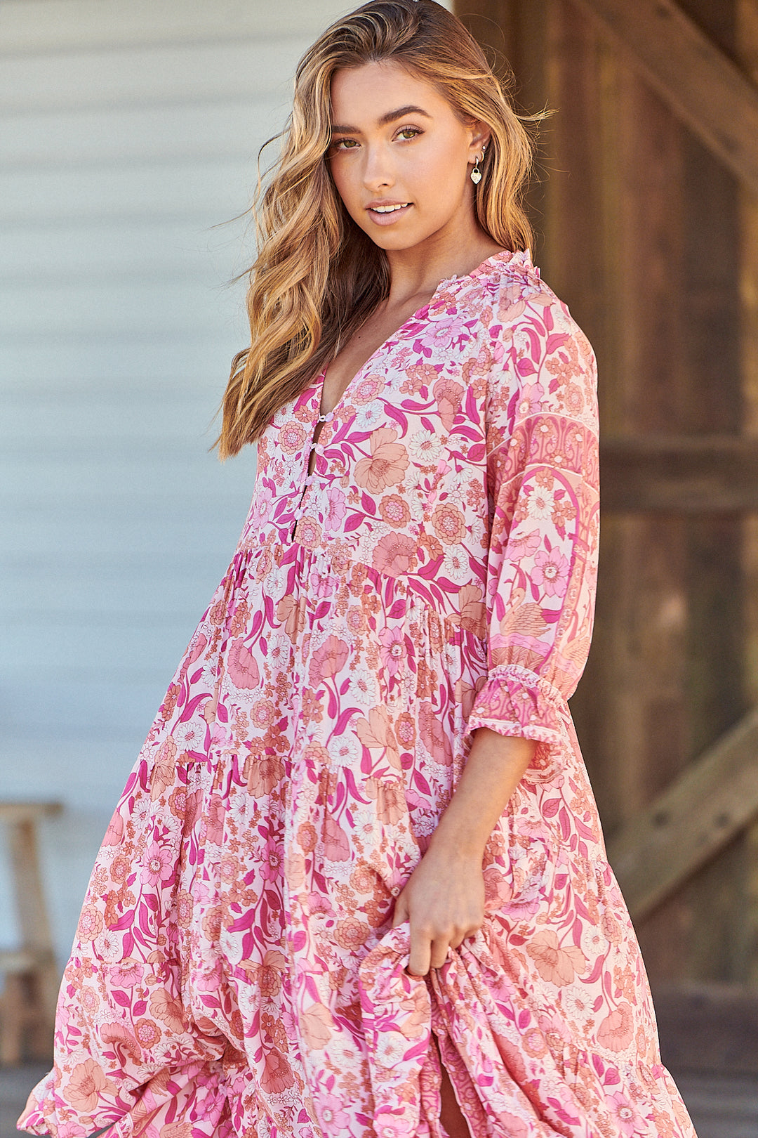 Jaase Leena Print Tillie Maxi Dress – Lilac and Mila