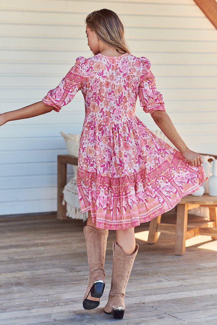 Leena Print Finch Mini Dress