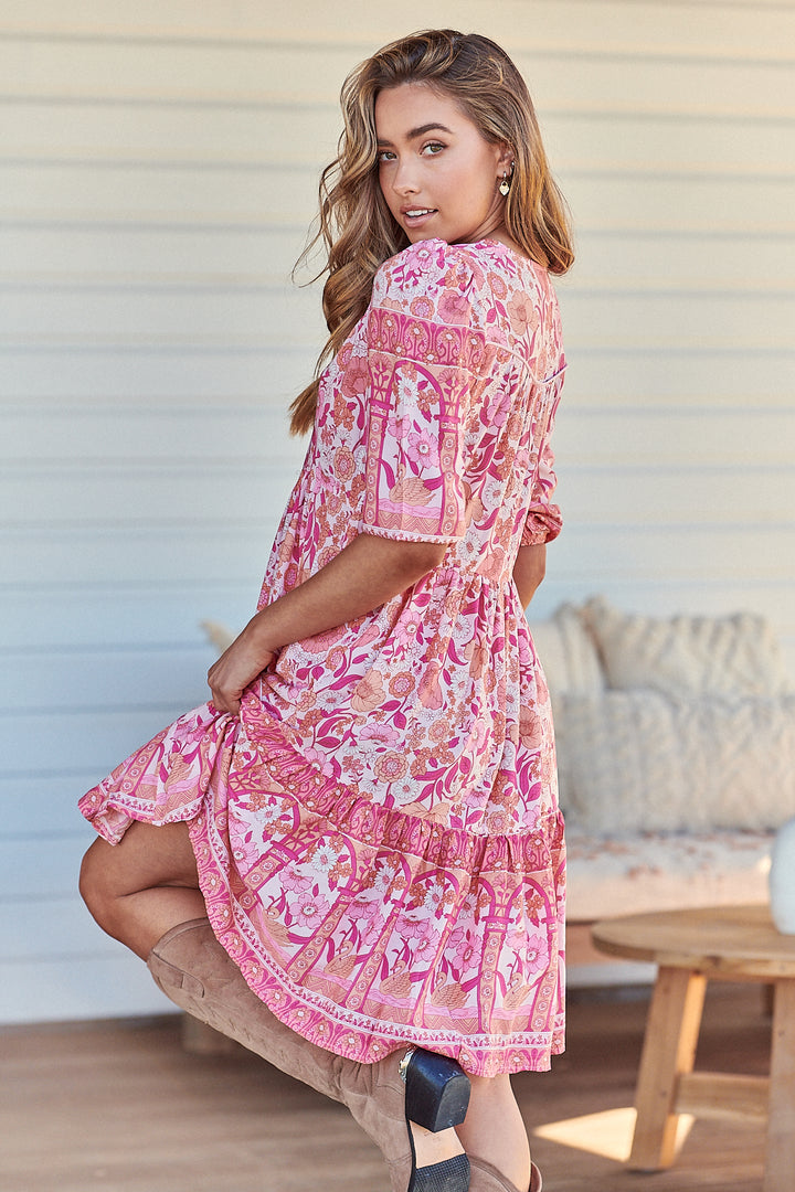 Leena Print Finch Mini Dress