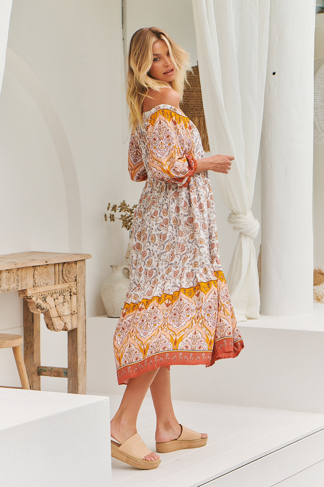 Quincy Print Blossom Midi Dress - Side angle