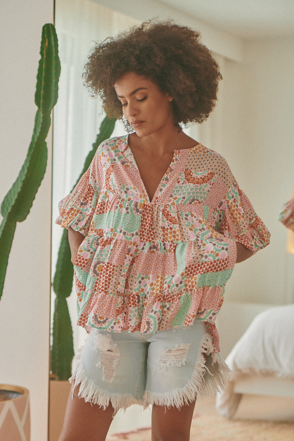 Jaase Dusty Print Adia Top
