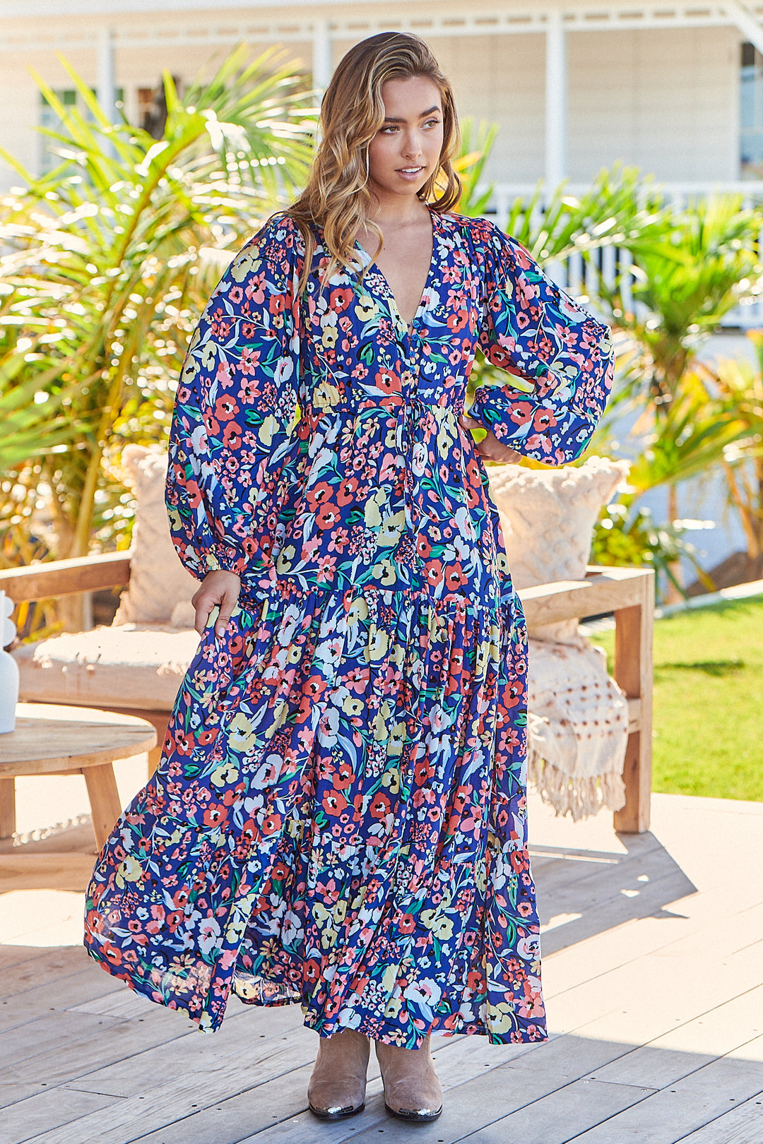 Carnation Print Teresa Maxi