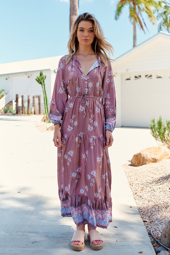 Chocolate Paper Crane Print Frankie Maxi Dress