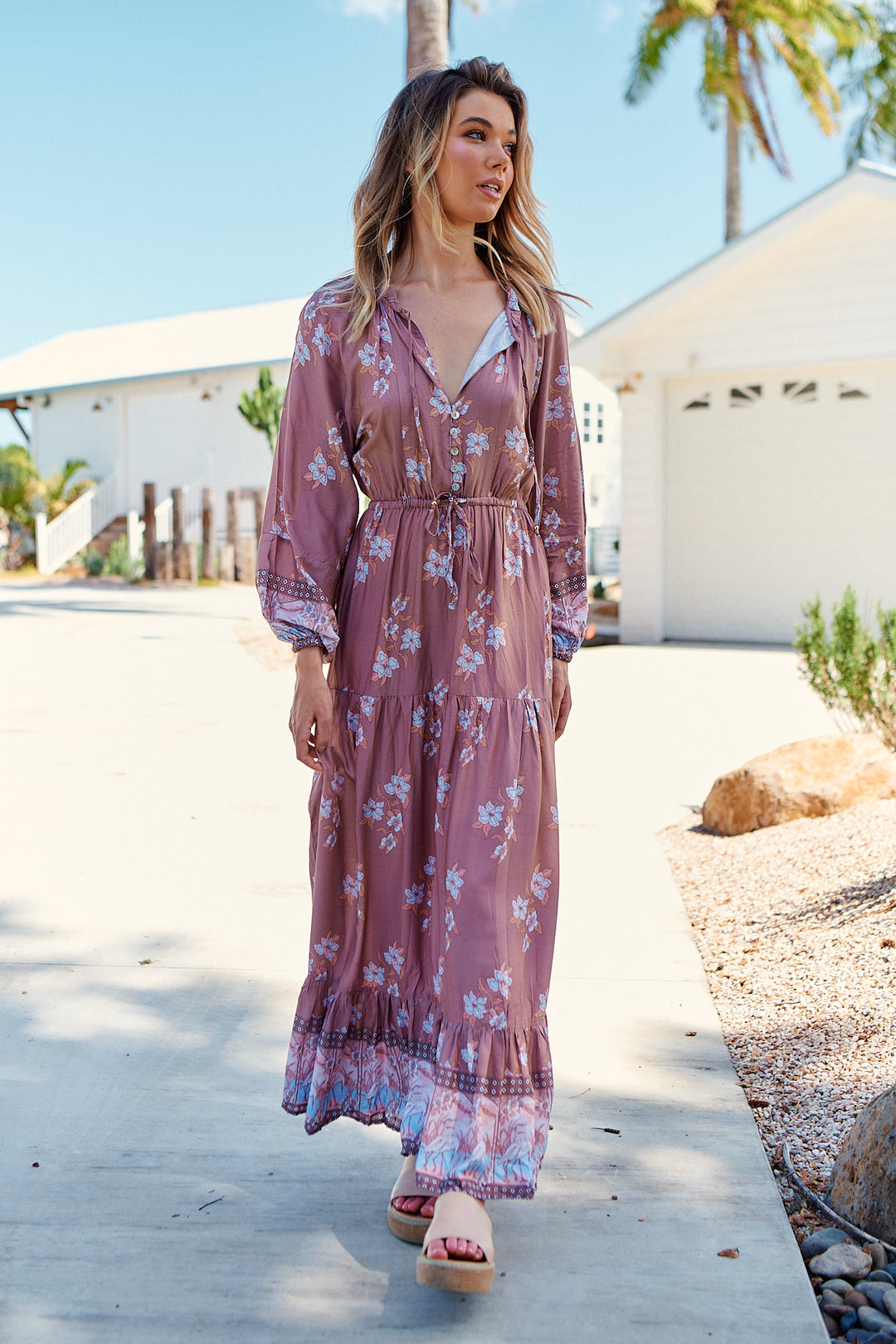 Chocolate Paper Crane Print Frankie Maxi Dress