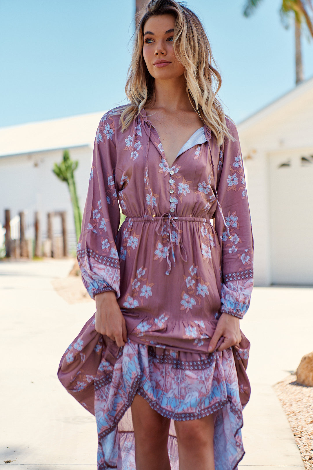 Chocolate Paper Crane Print Frankie Maxi Dress