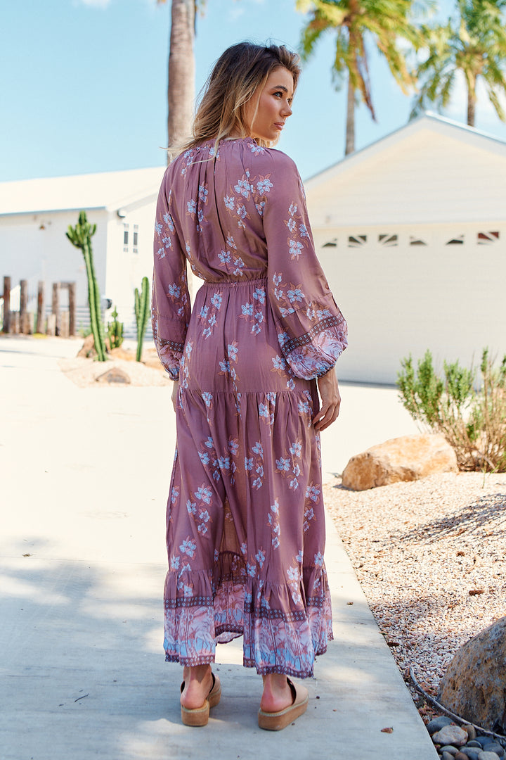 Chocolate Paper Crane Print Frankie Maxi Dress