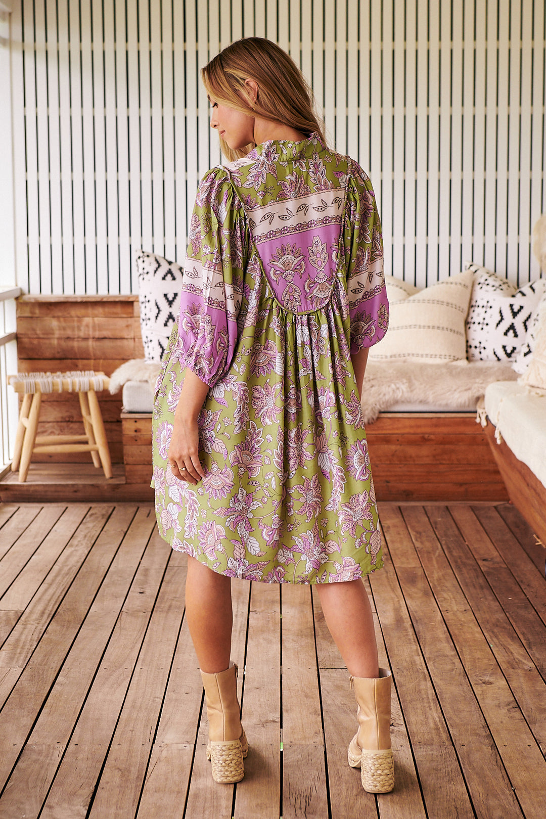 Kaffir Print Boheme Mini Dress