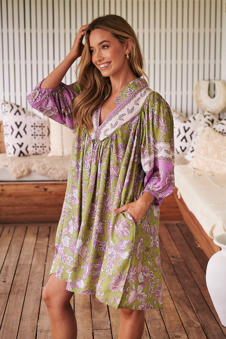 Kaffir Print Boheme Mini Dress