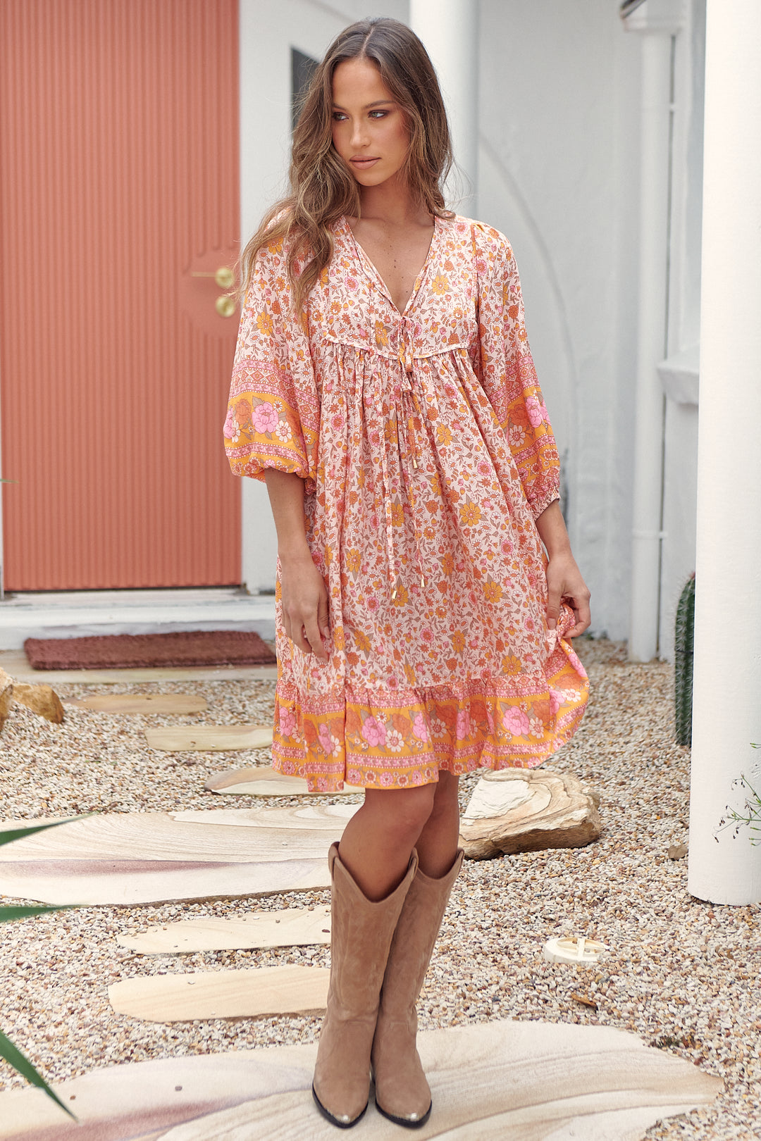 Amor Print French Dress