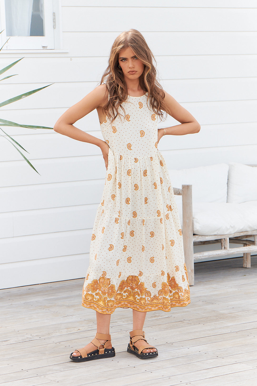 Sundown Print Ria Midi Dress