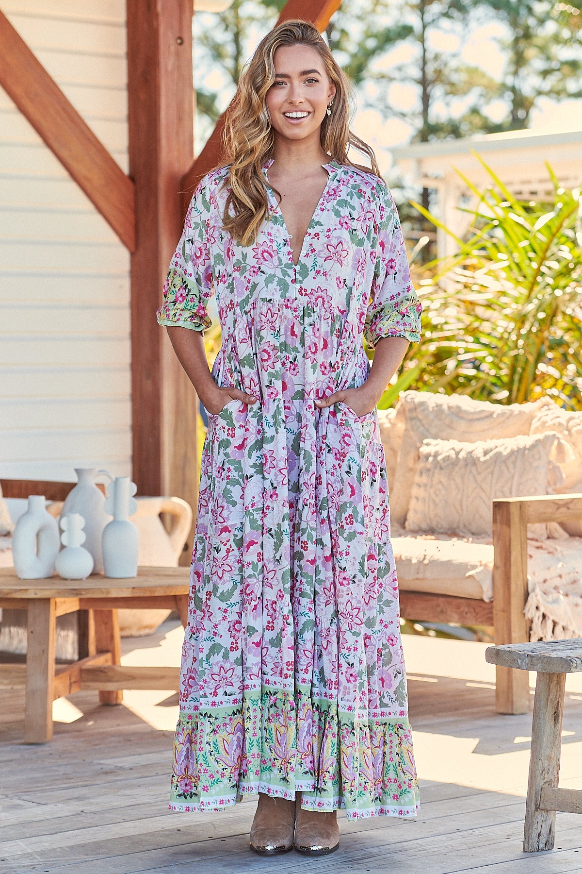Sakura Print Tillie Maxi Dress – Lilac and Mila