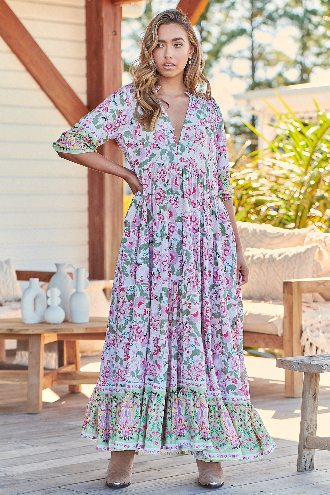 Sakura Print Tillie Maxi Dress