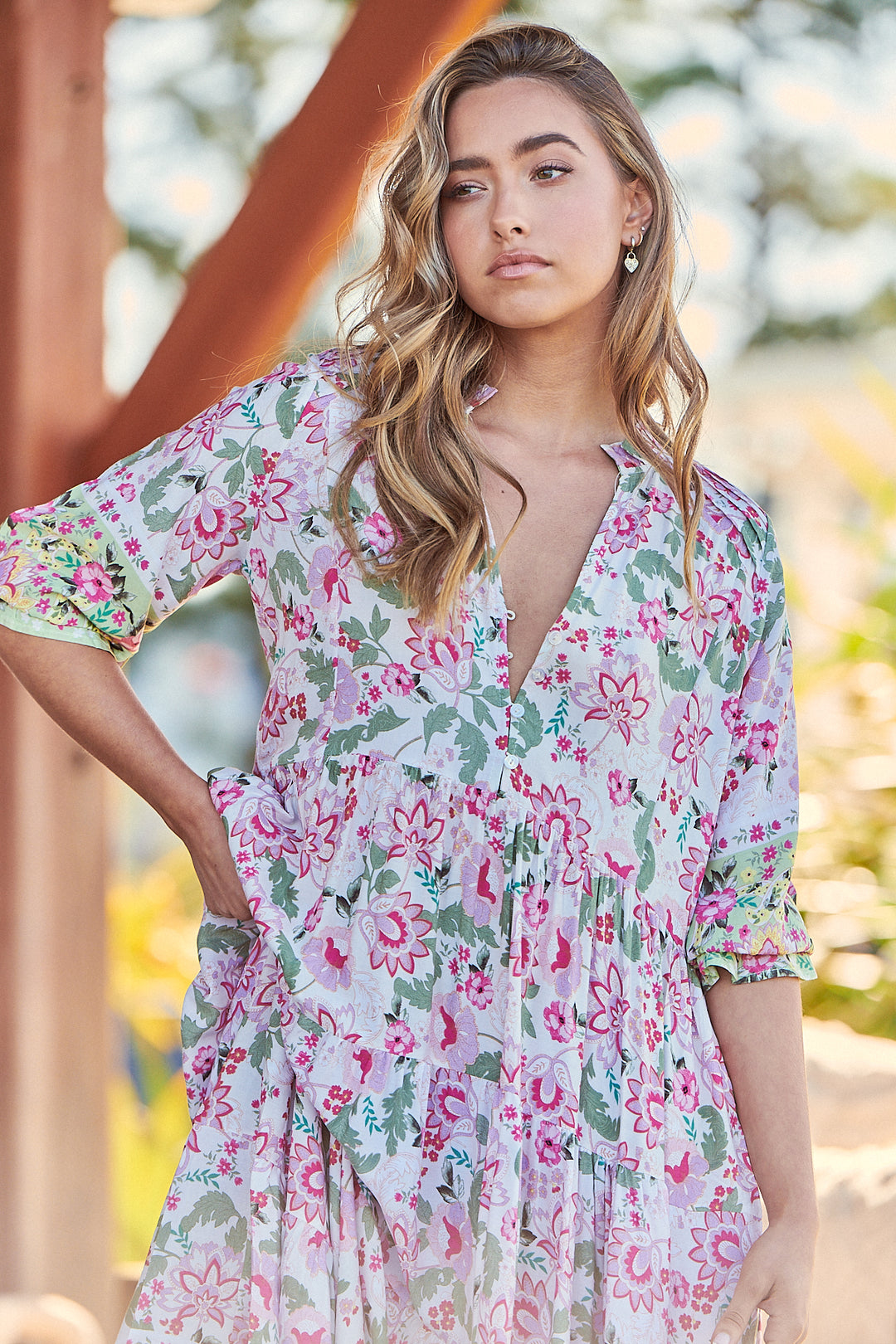 Sakura Print Tillie Maxi Dress