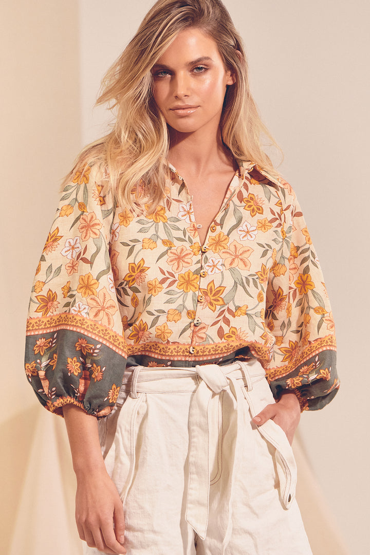 Pottsville Print Shae Blouse - Close up