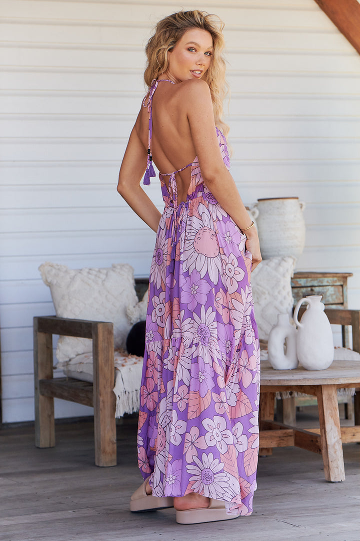 Purple Rain Print Wynnie Maxi Dress