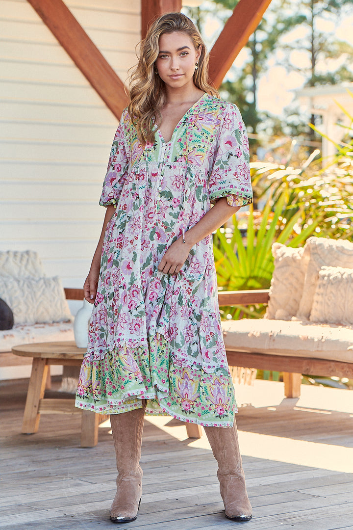 Sakura Print Monday Midi Dress