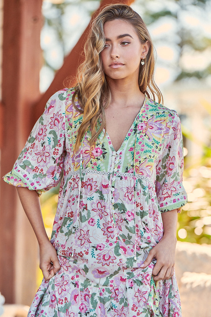 Sakura Print Monday Midi Dress