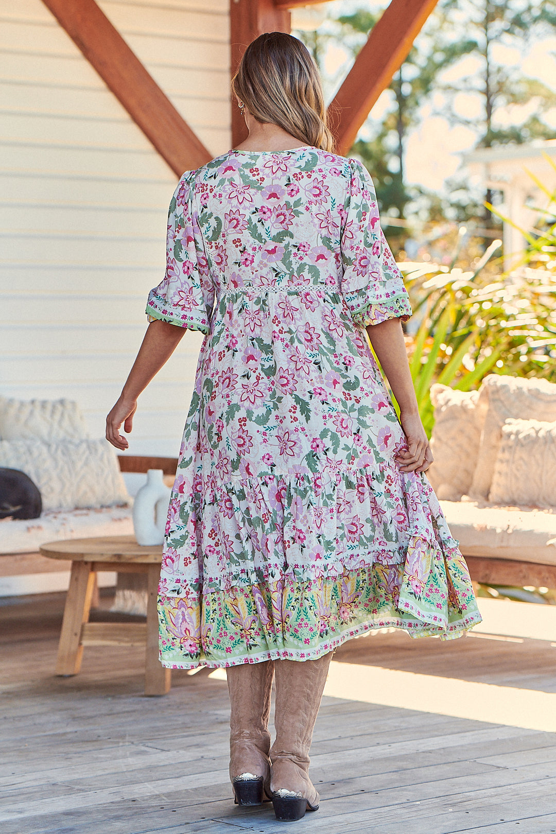 Sakura Print Monday Midi Dress