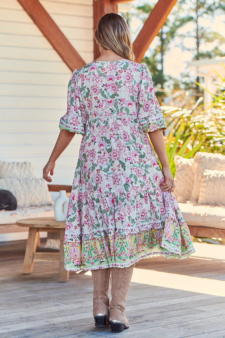 Sakura Print Monday Midi Dress