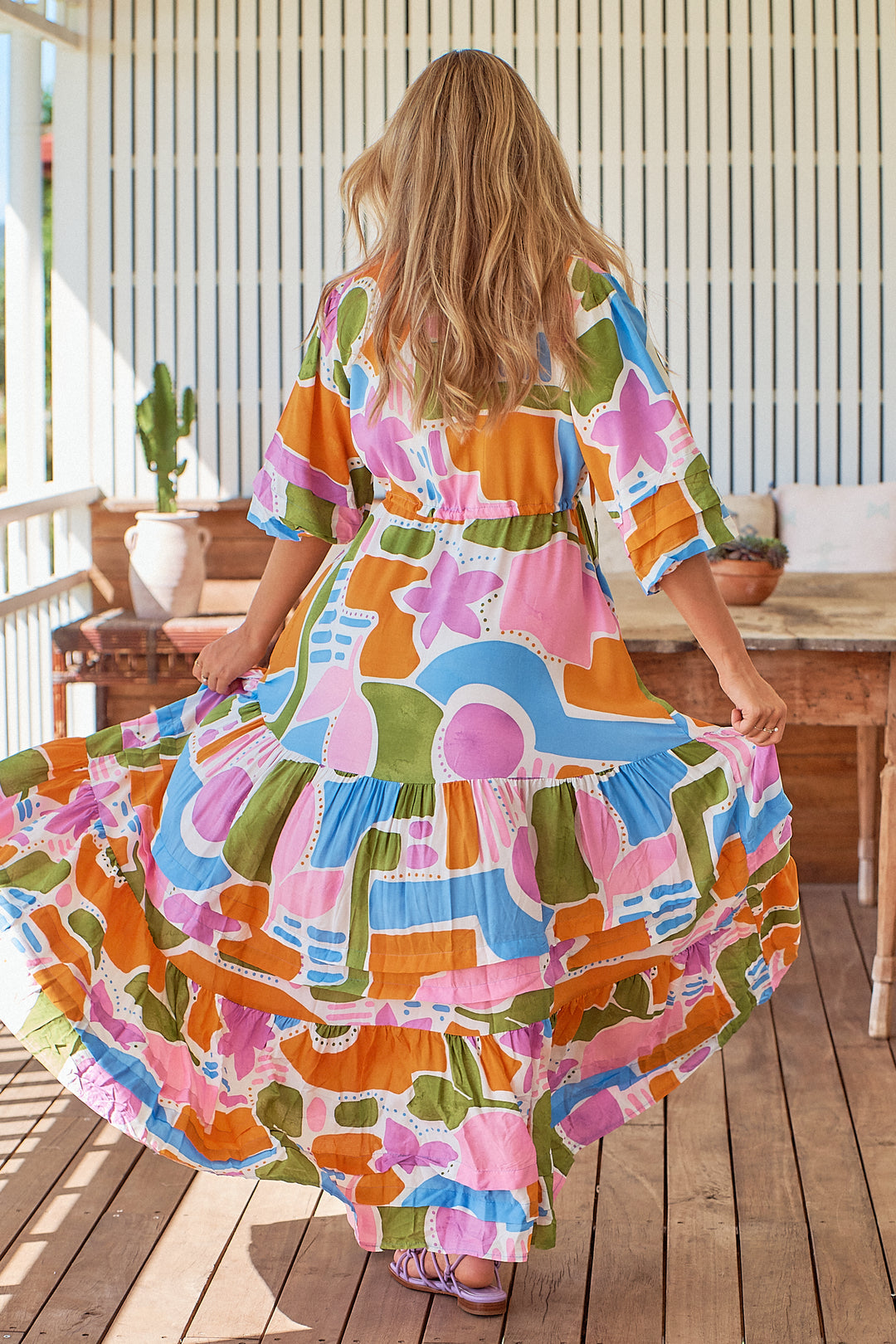 Pablo Print Mariana Maxi - Back angle