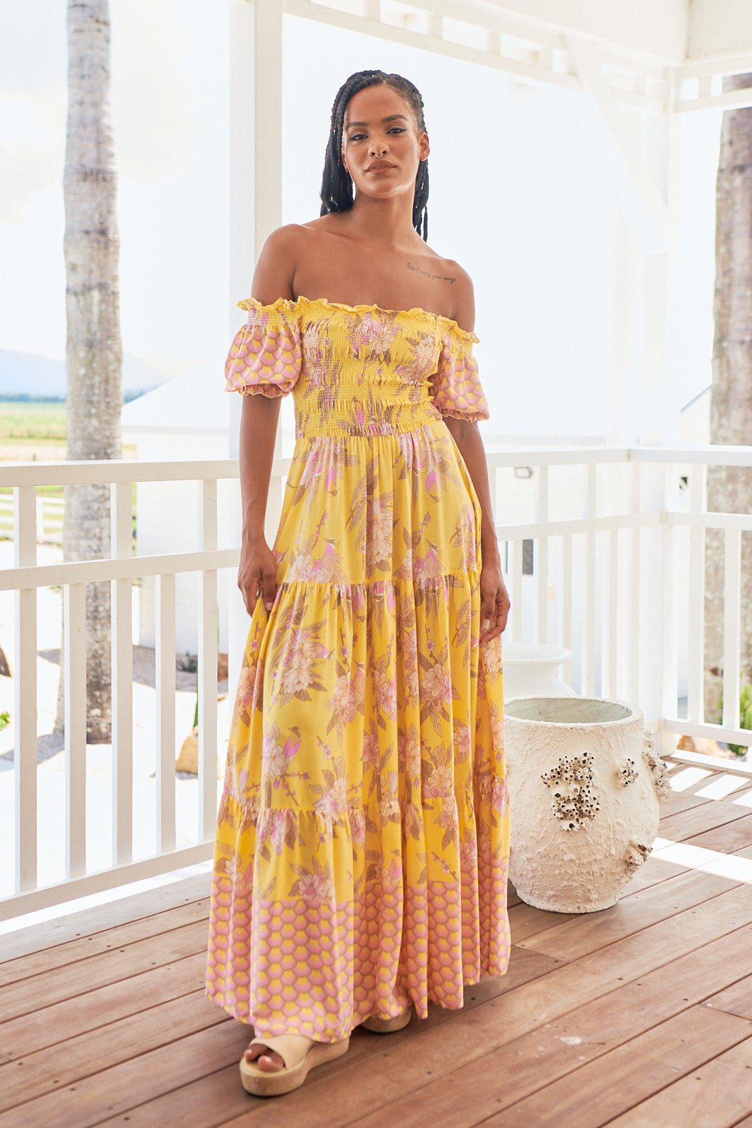 Sol Print Claudette Maxi Dress