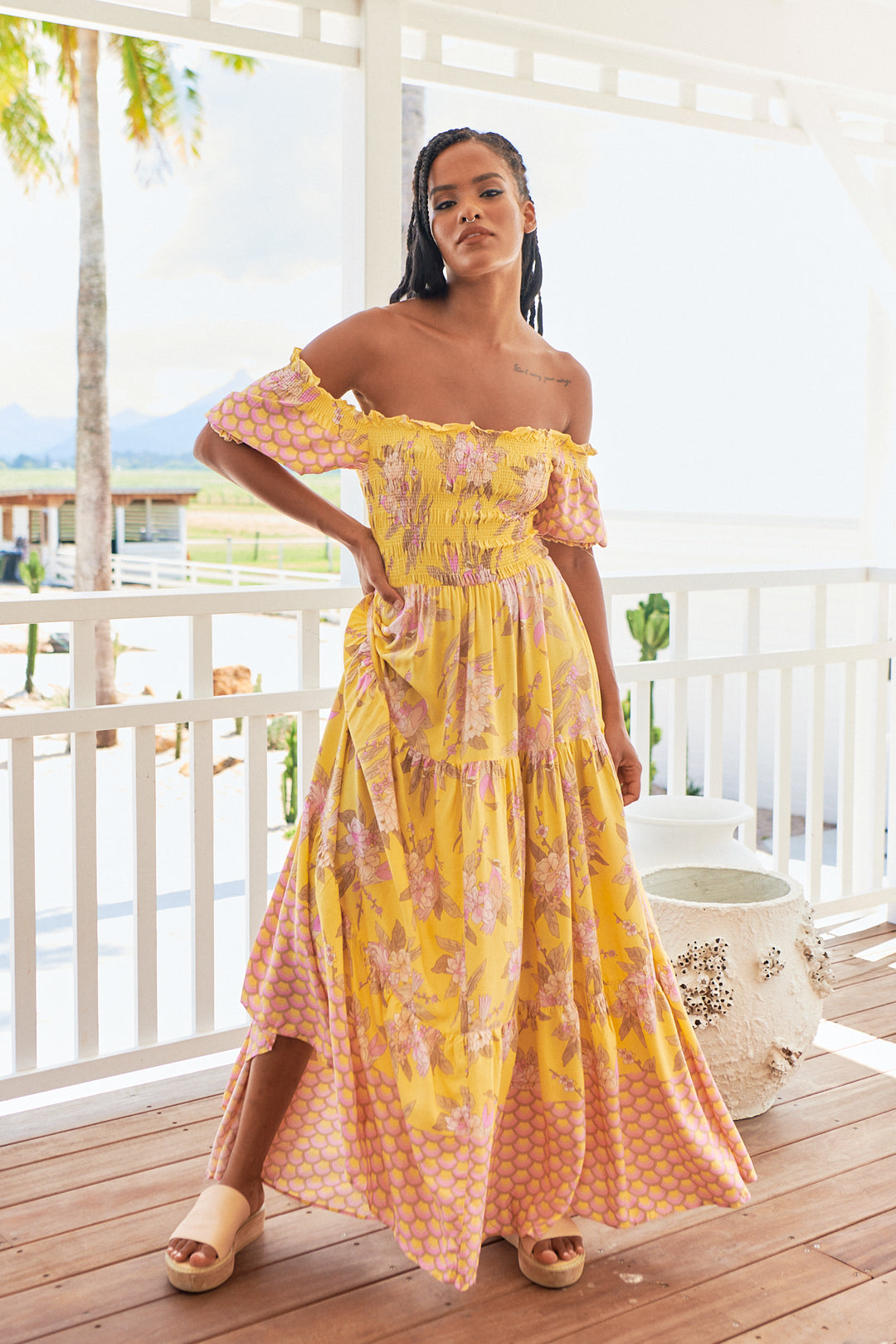 Sol Print Claudette Maxi Dress