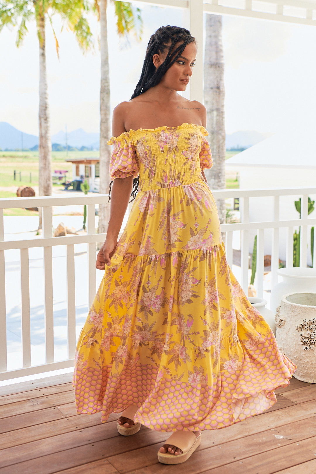 Sol Print Claudette Maxi Dress