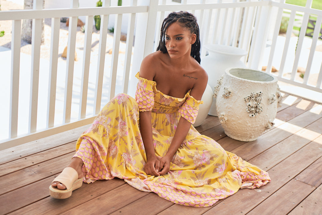 Sol Print Claudette Maxi Dress