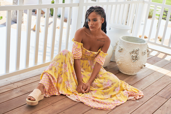 Sol Print Claudette Maxi Dress