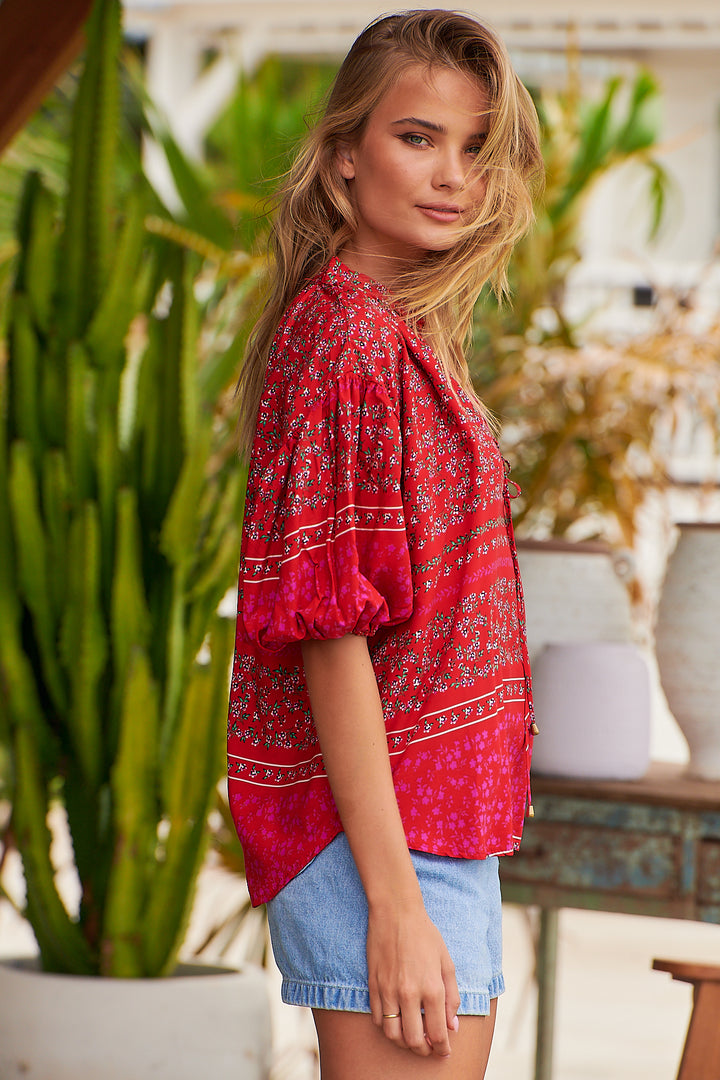 Cherry Bomb Print Citrin Top