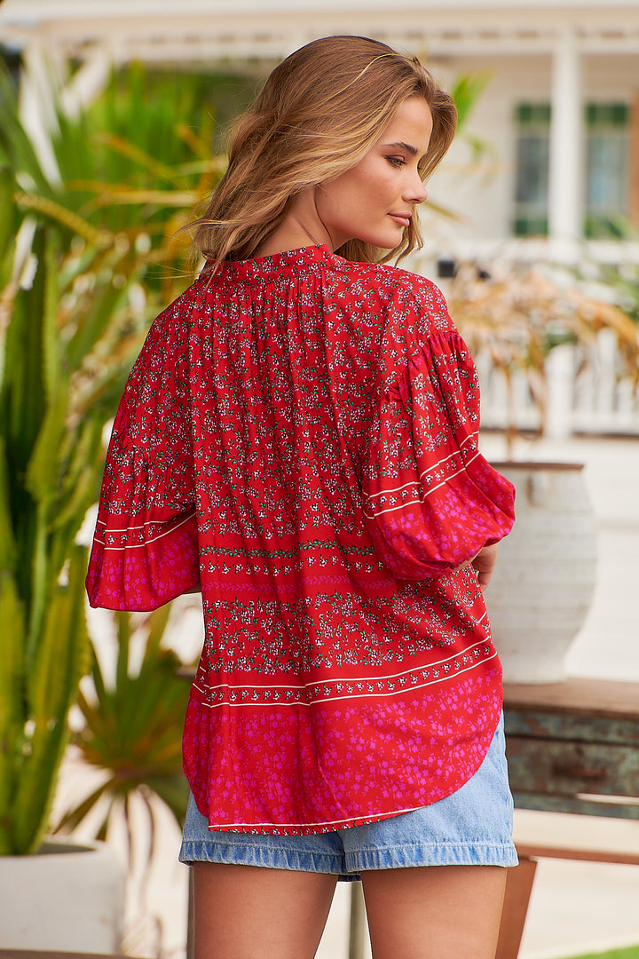 Cherry Bomb Print Citrin Top - Back angle