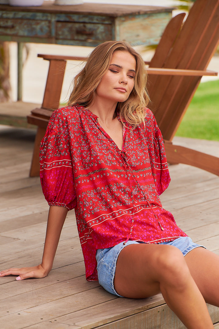 Cherry Bomb Print Citrin Top