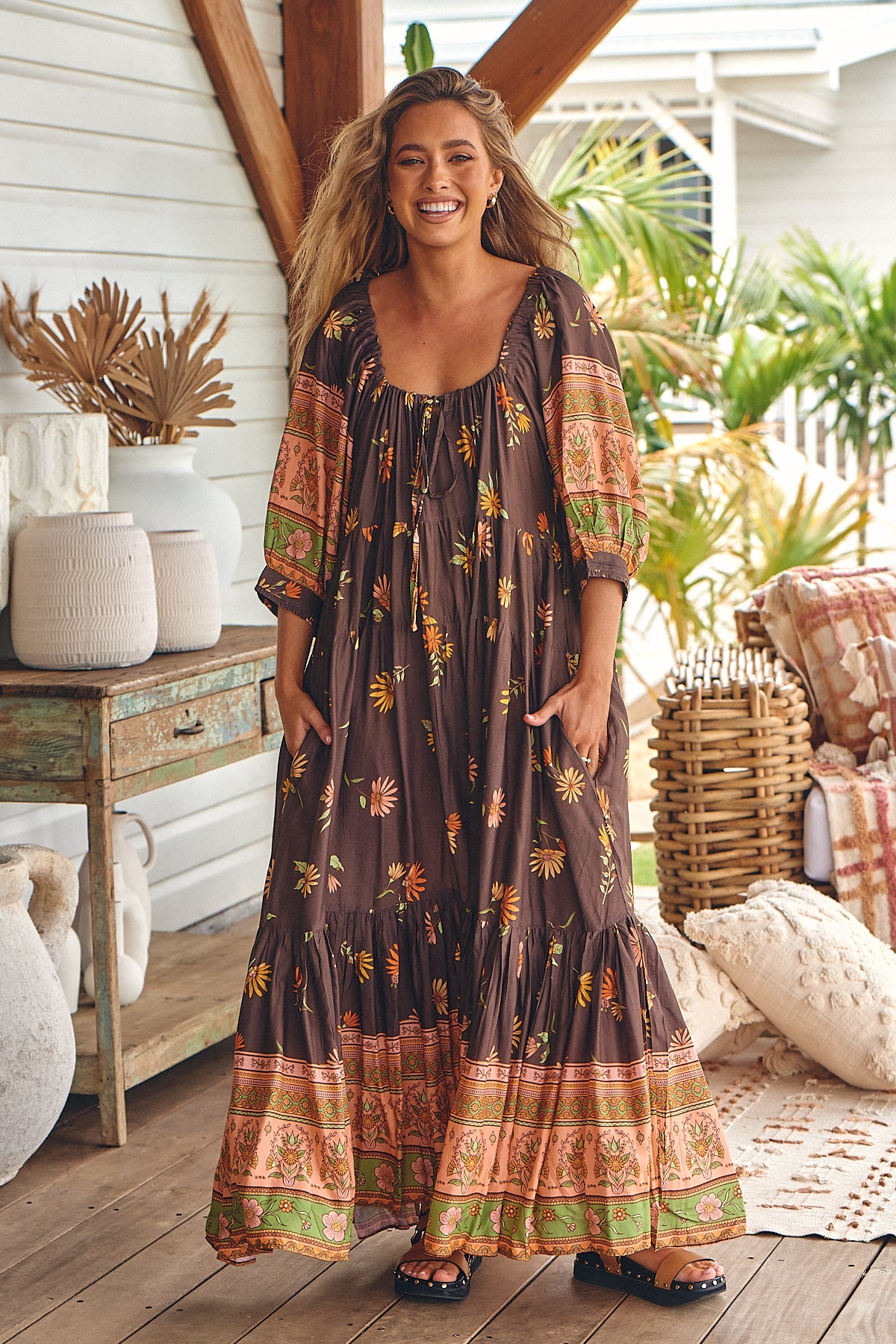 SECRET CRUSH TWILL MIDI DRESS