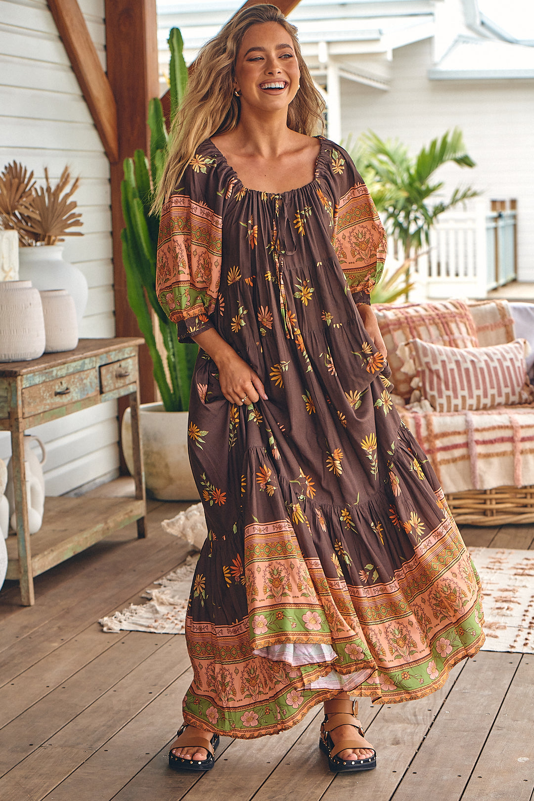 Secret Love Print Blossom Midi Dress