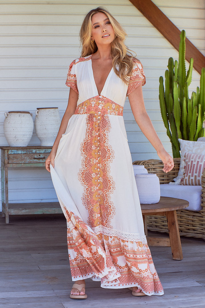Holliday Print Tabitha Maxi Dress