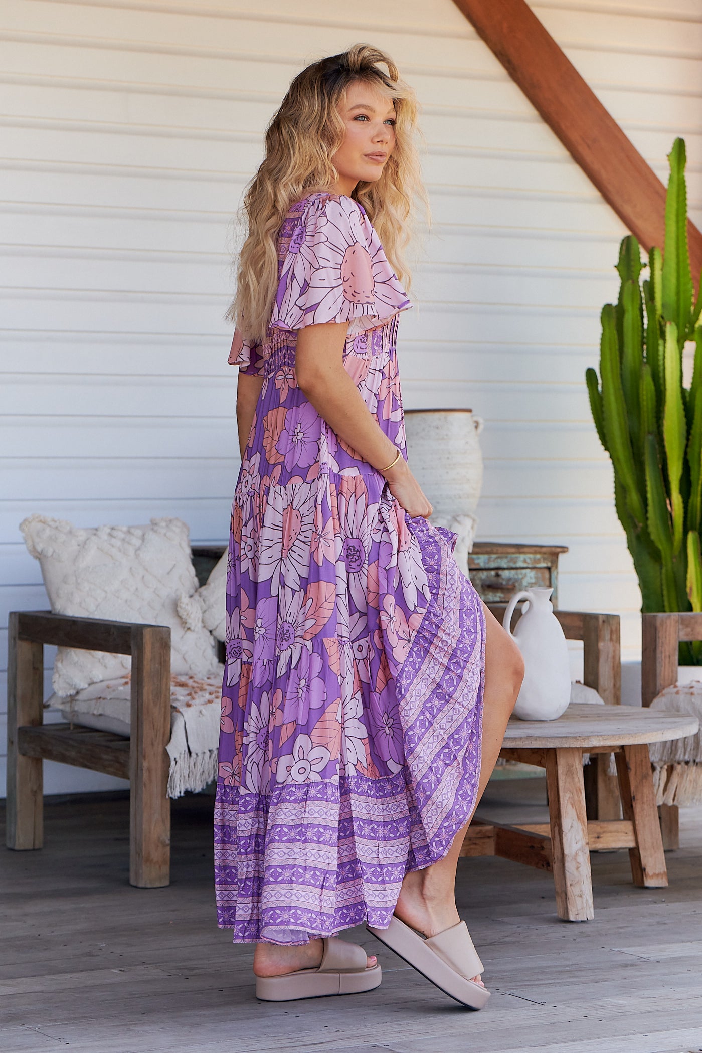 Jaase Purple Rain Print Yoli Maxi Dress – Lilac and Mila