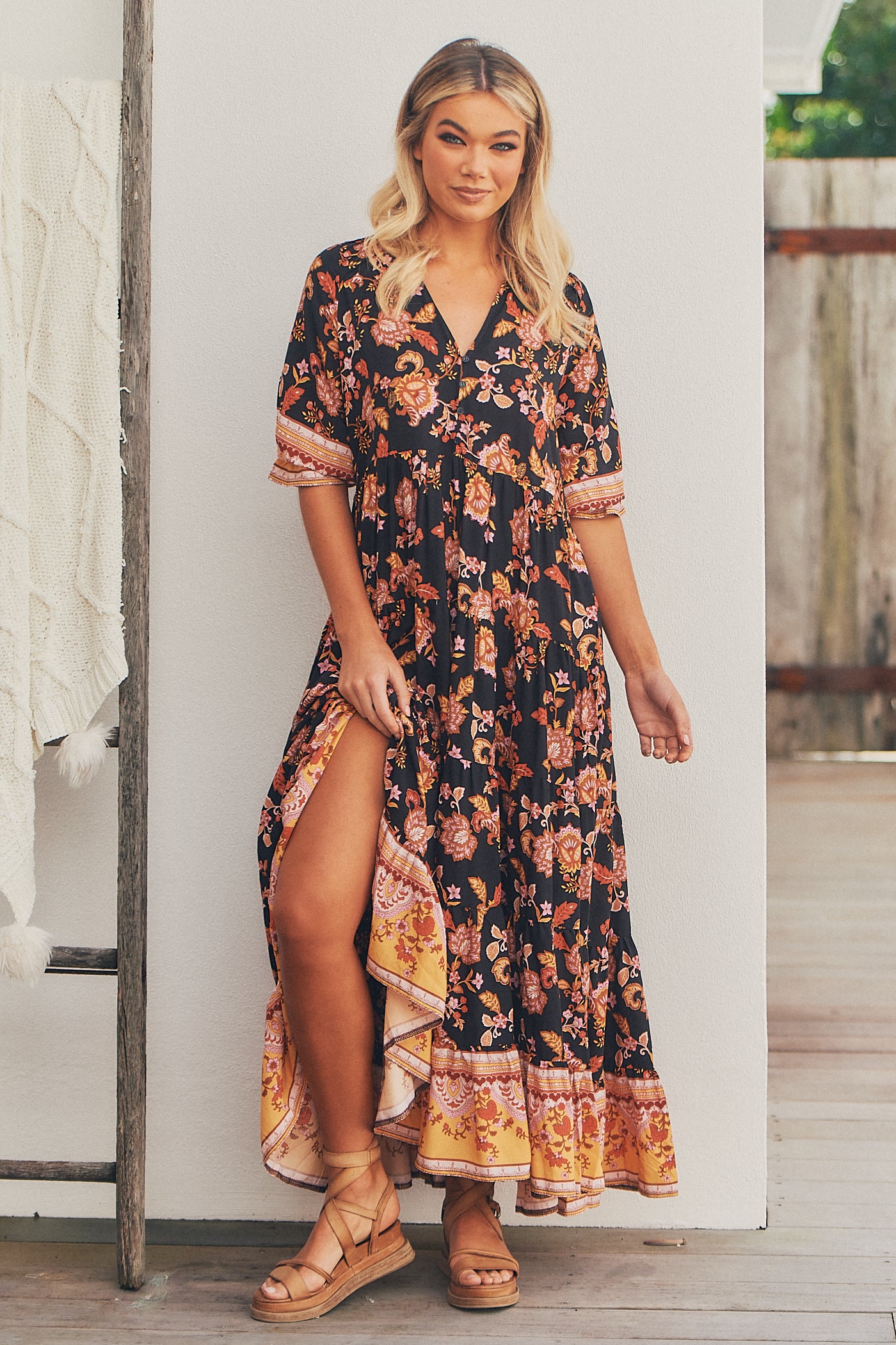Black Phoenix Print Tillie Maxi Dress – Lilac and Mila