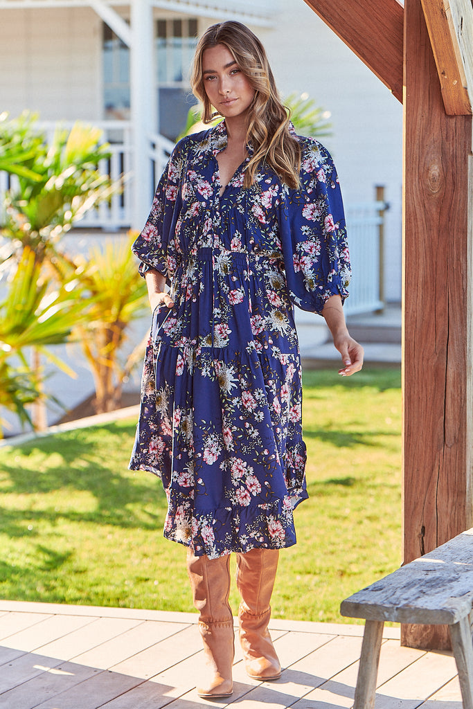 Jaase Piana Print Jasmine Midi Dress - Lilac and Mila